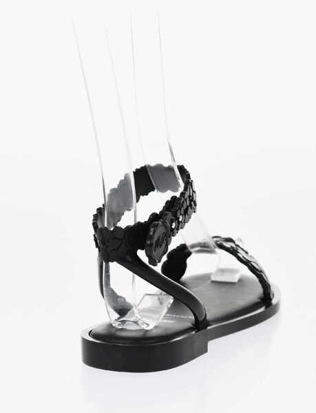 Sandale fara toc Viktor & Rolf Melissa Rubber Blossom Sandals With Ankle Strap Black Femei (BM 17150525) 2