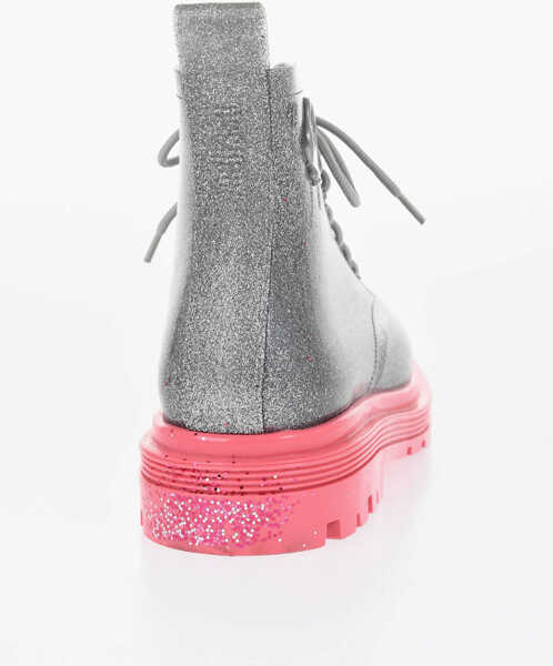 Botine Viktor & Rolf Melissa Glittered Rubber Coturno Booties With Contrasting So Silver Femei (BM 17150549) 2