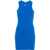 Off-White Stretch Fabric Tank Dress With Printed Logo Blue