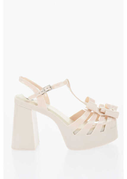 Sandale cu toc Viktor & Rolf Melissa Solid Color Rubber Party T-Strap Sandals With Bows H Beige Femei (BM 17150747) 3