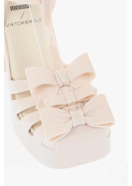 Sandale cu toc Viktor & Rolf Melissa Solid Color Rubber Party T-Strap Sandals With Bows H Beige Femei (BM 17150747) 4