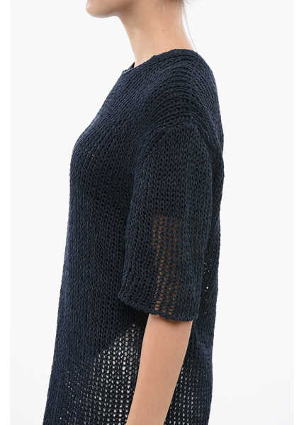 Rochii elegante Jil Sander Dropped Shoulder Openwork Dress Blue Femei (BM 17150870) 3