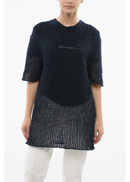 Rochii elegante Jil Sander Dropped Shoulder Openwork Dress Blue Femei (BM 17150870) 1