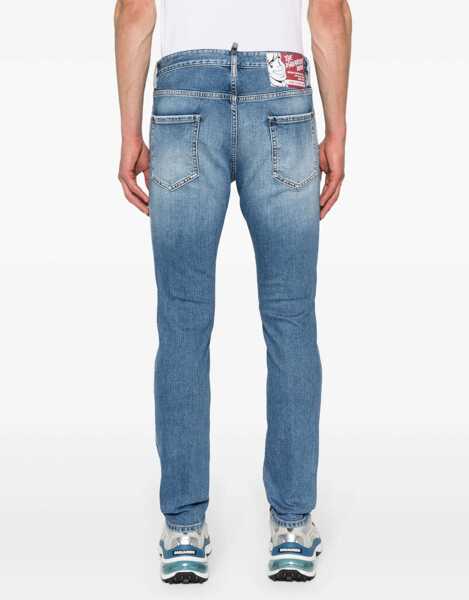 Blugi skinny DSQUARED2 Mid Wash 642 Fit Denims 15Cm Light Blue Femei (BM 17150876) 4