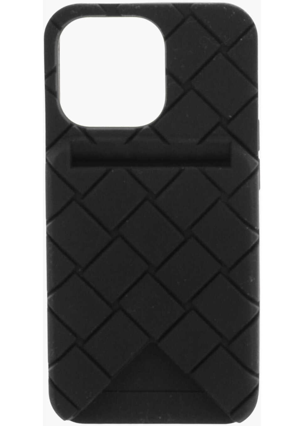 Portofele Bottega Veneta Braided Iphone 13 Pro Cover With External Card Holder Black Barbati (BM 17150888) 1