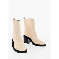 Botine Leather Bootie With Stretchy Insert Heel 8 Cm Femei
