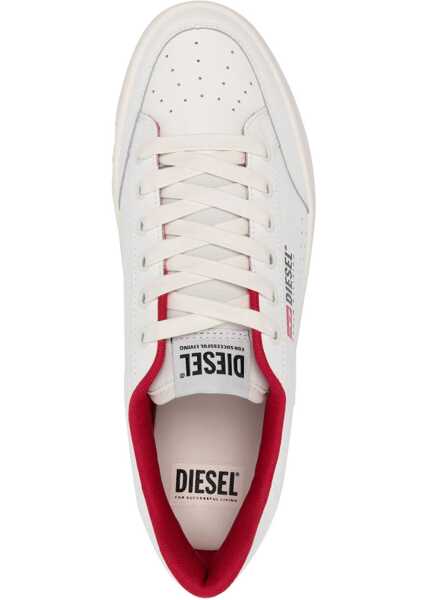 Sneakers Diesel Textured Leather S-Athene Vtg Low Top Sneakers White Barbati (BM 17150945) 4