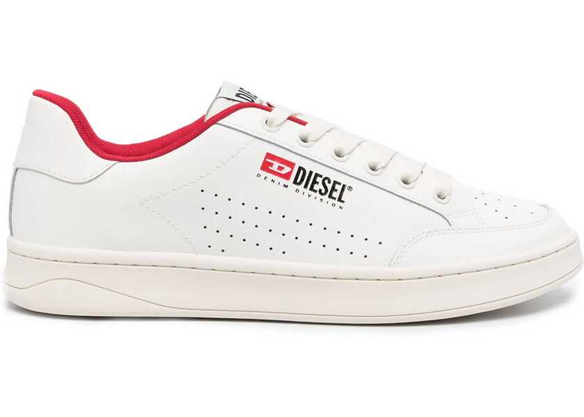 Sneakers Diesel Textured Leather S-Athene Vtg Low Top Sneakers White Barbati (BM 17150945) 1
