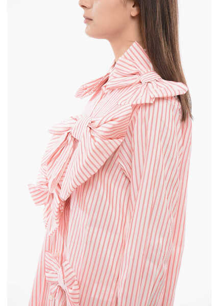 Rochii scurte Viktor & Rolf Chemisier Striped Dress With Maxi Bows Pink Femei (BM 17150960) 3