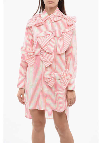 Rochii scurte Viktor & Rolf Chemisier Striped Dress With Maxi Bows Pink Femei (BM 17150960) 4