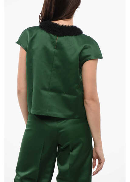 Bluze Viktor & Rolf Sleeveless Top With Tulle Collar Green Femei (BM 17150963) 2