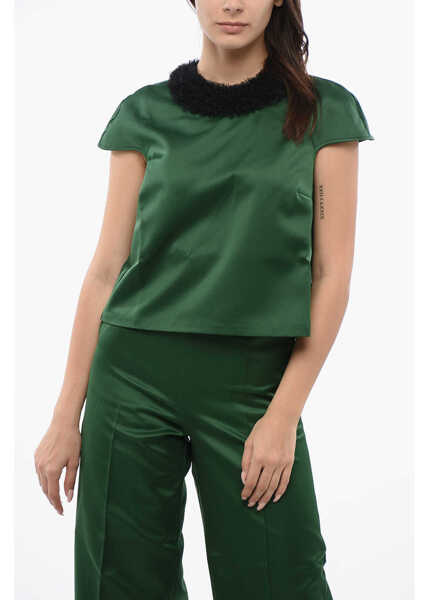 Bluze Viktor & Rolf Sleeveless Top With Tulle Collar Green Femei (BM 17150963) 1