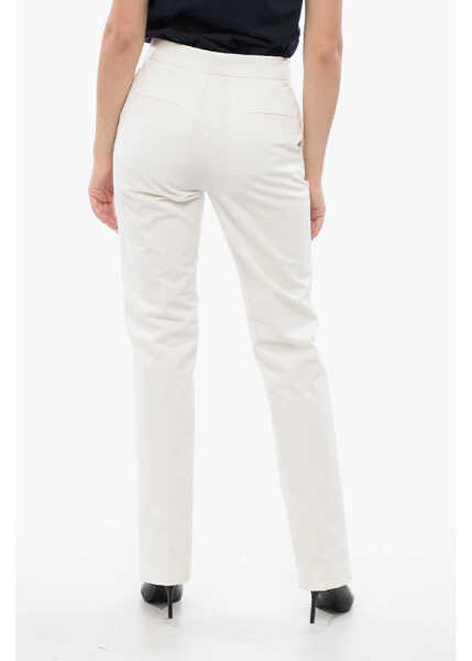 Pantaloni casual Jil Sander High-Waisted Pants With Slits White Femei (BM 17150999) 2