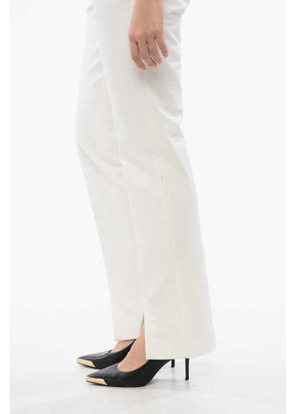 Pantaloni casual Jil Sander High-Waisted Pants With Slits White Femei (BM 17150999) 3