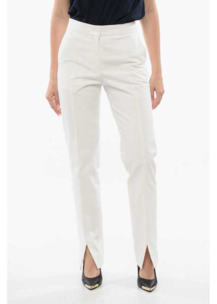 Pantaloni casual Jil Sander High-Waisted Pants With Slits White Femei (BM 17150999) 1