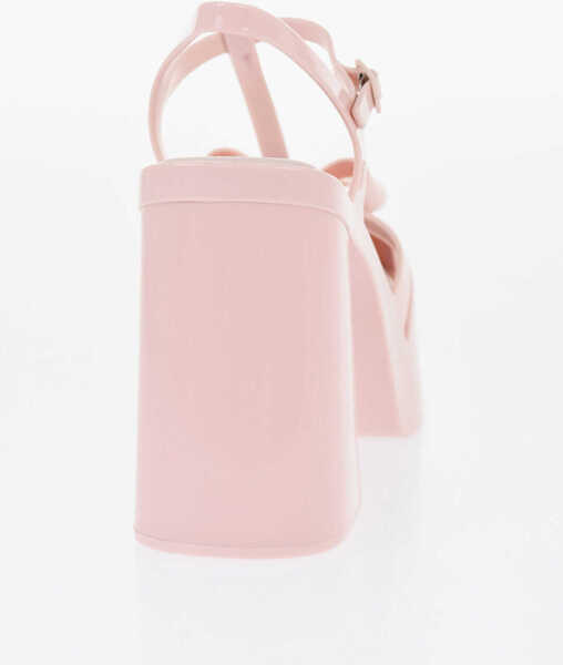 Sandale cu toc Viktor & Rolf Melissa Solid Color Rubber Party T-Strap Sandals With Bows H Pink Femei (BM 17151005) 2