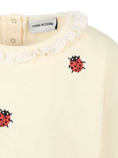 Bluze de trening MINI RODINI Ladybugs emb lace sweatshirt Beige Fete (BM 17151031) 3