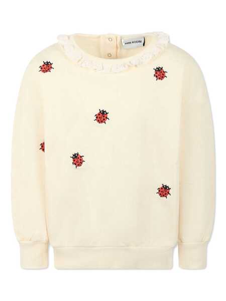 Bluze de trening MINI RODINI Ladybugs emb lace sweatshirt Beige Fete (BM 17151031) 1