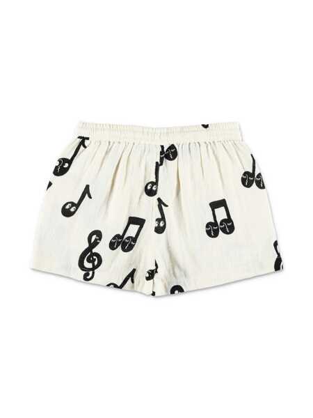 Pantaloni scurti MINI RODINI Note aop muslin shorts White Fete (BM 17151052) 2