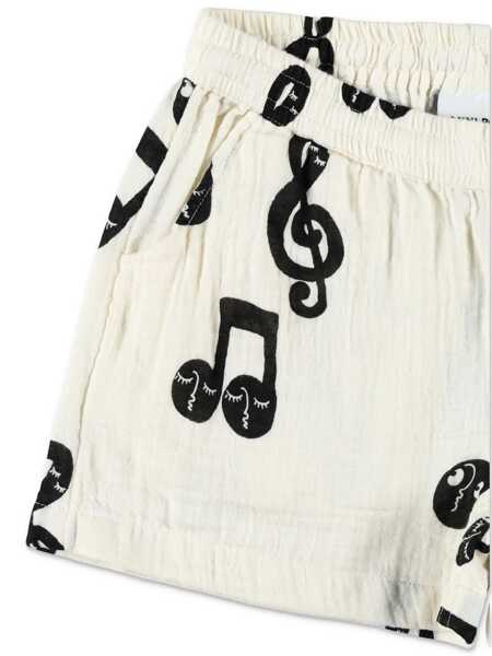 Pantaloni scurti MINI RODINI Note aop muslin shorts White Fete (BM 17151052) 3