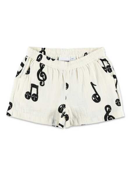 Pantaloni scurti MINI RODINI Note aop muslin shorts White Fete (BM 17151052) 1