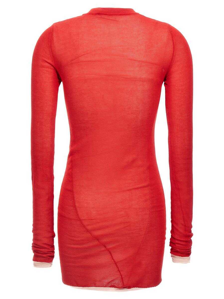 Rochii THE ATTICO The Attico Two-Material Minidress RED Femei (BM 17152165) 2