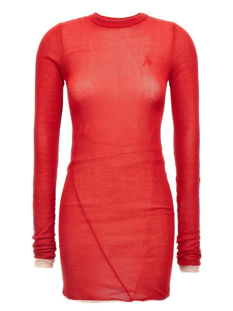 Rochii THE ATTICO The Attico Two-Material Minidress RED Femei (BM 17152165) 1