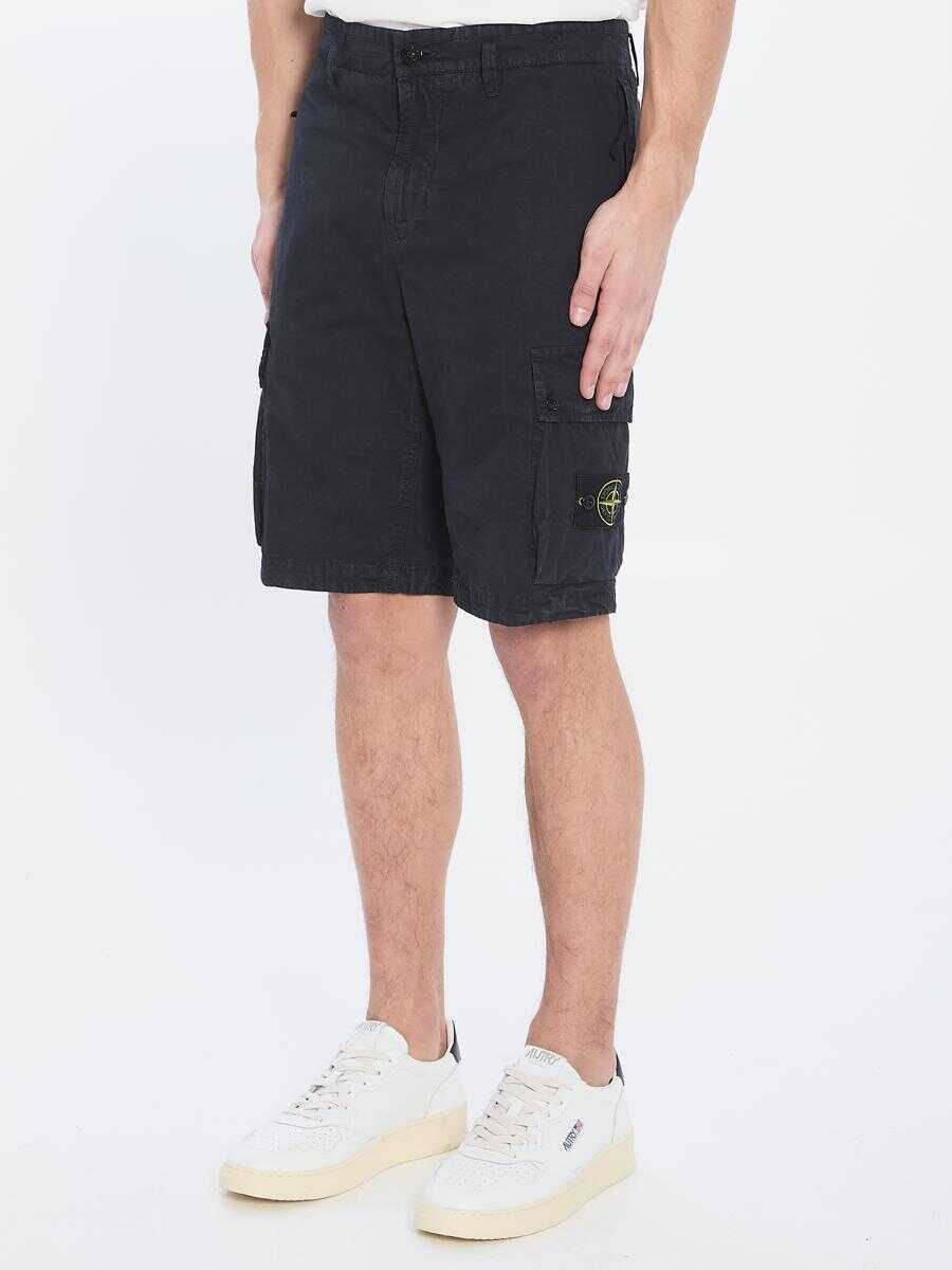 Pantaloni Stone Island Slim Cargo Bermuda Shorts BLUE Barbati (BM 17152489) 2