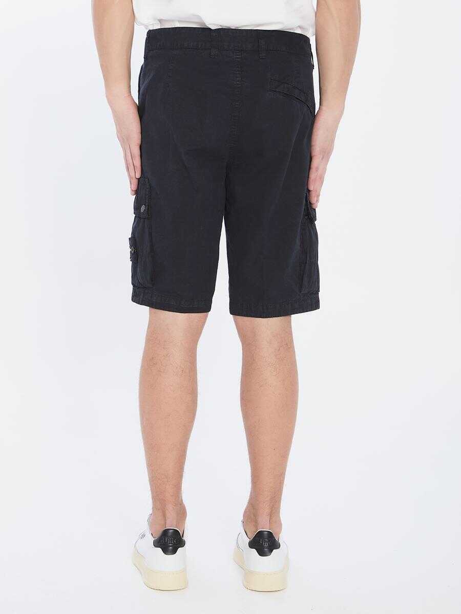 Pantaloni Stone Island Slim Cargo Bermuda Shorts BLUE Barbati (BM 17152489) 4