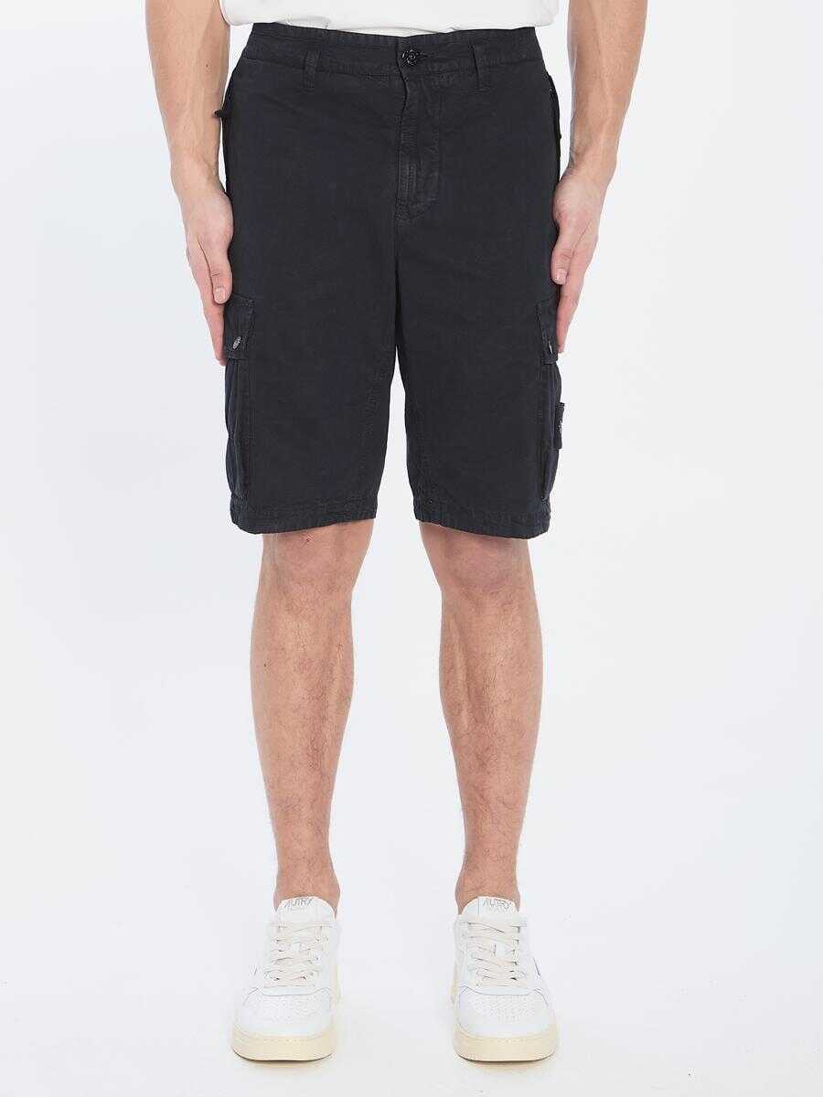 Pantaloni Stone Island Slim Cargo Bermuda Shorts BLUE Barbati (BM 17152489) 1