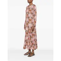 Rochii FARM RIO Dama - Rochii FARM RIO Pineapple Jewelry Multicolor Midi Dress With Flared Hem And All-Over Floral Print In Tech Fabric Woman MULTICOLOR Femei (BM 17152495) - B-mall.ro