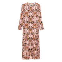Rochii 'Pineapple Jewelry' Multicolor Midi Dress With Flared Hem And All-Over Floral Print In Tech Fabric Woman Femei
