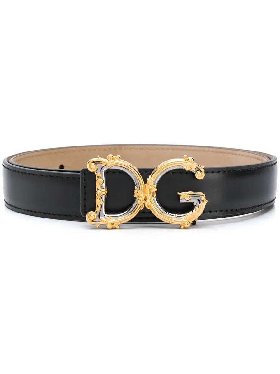 Curele Dolce & Gabbana Dolce & Gabbana Belt With Dg Buckle Black Femei (BM 17152501) 1