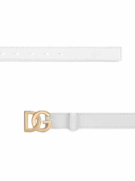 Curele Dolce & Gabbana Dolce & Gabbana Belt With Dg Logo WHITE Femei (BM 17152516) 2