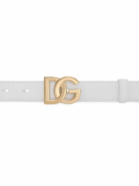 Curele Dolce & Gabbana Dolce & Gabbana Belt With Dg Logo WHITE Femei (BM 17152516) 3