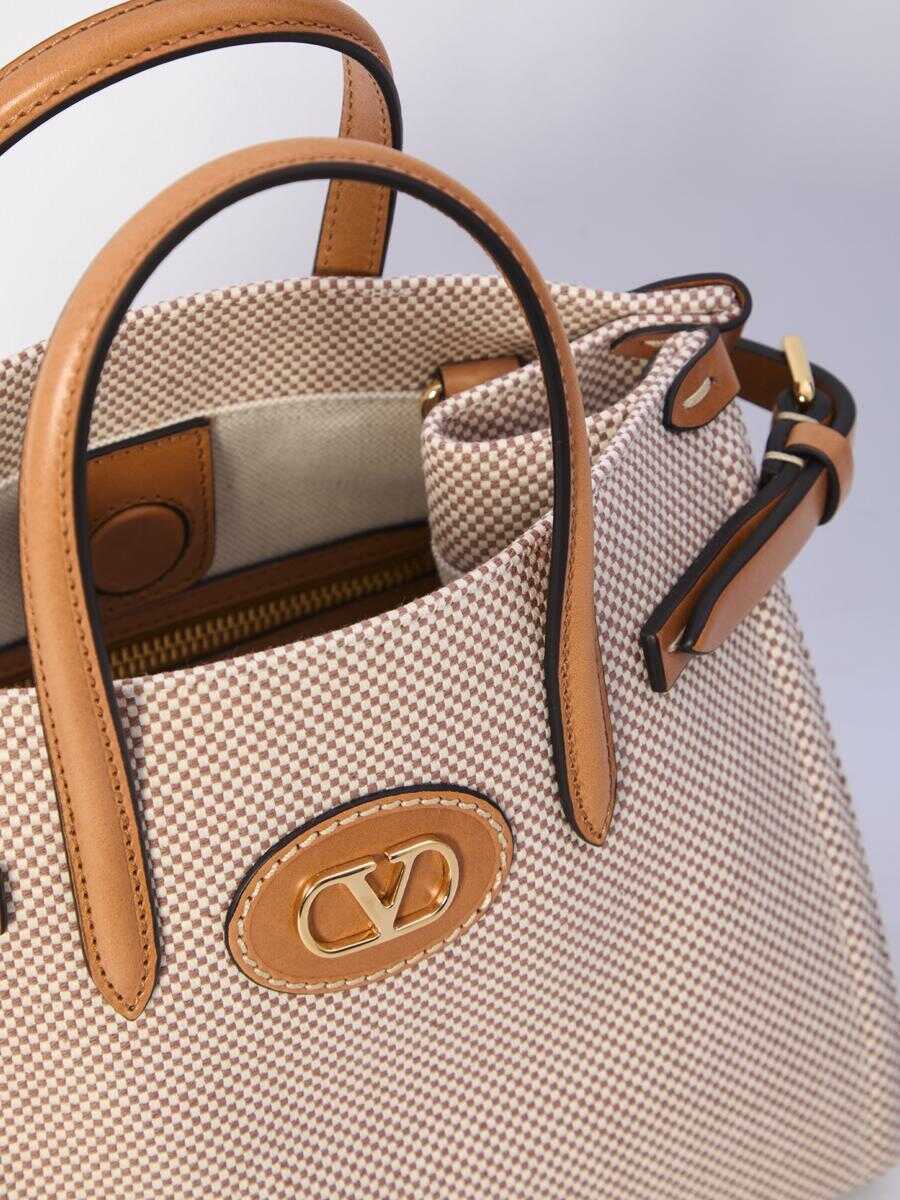 Genti de mana Valentino Garavani Small Antibes Shopping Bag Beige Femei (BM 17153752) 4