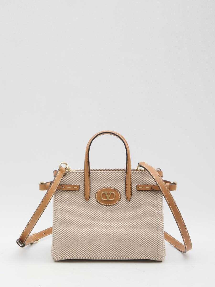 Genti de mana Valentino Garavani Small Antibes Shopping Bag Beige Femei (BM 17153752) 1
