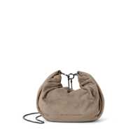 Genti de mana Brunello Cucinelli Suede Hobo Brioche Handbag Femei