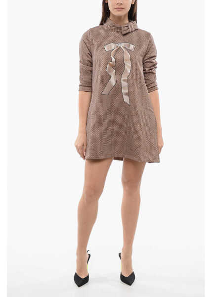 Rochii scurte Viktor & Rolf Printed Petite Bow A-Line Dress Beige Femei (BM 17158553) 1