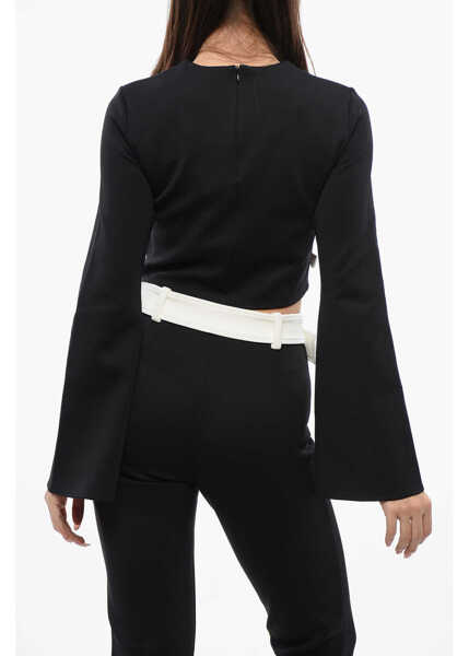 Bluze Viktor & Rolf Long Sleeved Cropped Top With Bow Details Black Femei (BM 17158565) 2