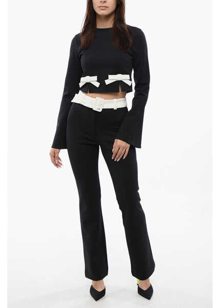 Bluze Viktor & Rolf Long Sleeved Cropped Top With Bow Details Black Femei (BM 17158565) 4