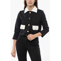Sacouri elegante Cropped Overshirt With Flap Pockets Femei