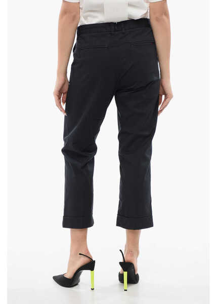 Pantaloni casual Woolrich Stretch Cotton Cropped Fit Chinos Pants Blue Femei (BM 17158700) 2