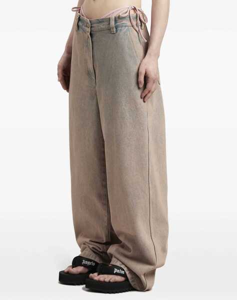 Blugi drepti Palm Angels Bi Colore Overdye Wide Fit Jeans Orange Femei (BM 17158724) 4