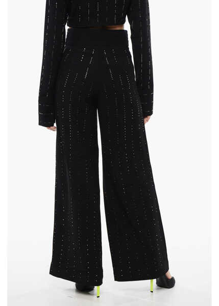 Pantaloni casual Viktor & Rolf High-Waisted Cummerbund Rhinestoned Pants Black Femei (BM 17158727) 2