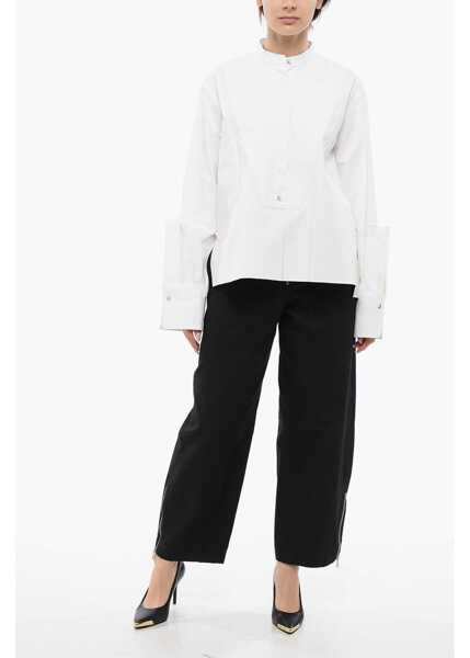 Camasi casual Jil Sander Over Cruise Shirt With Asymmetric Trim White Femei (BM 17158754) 4