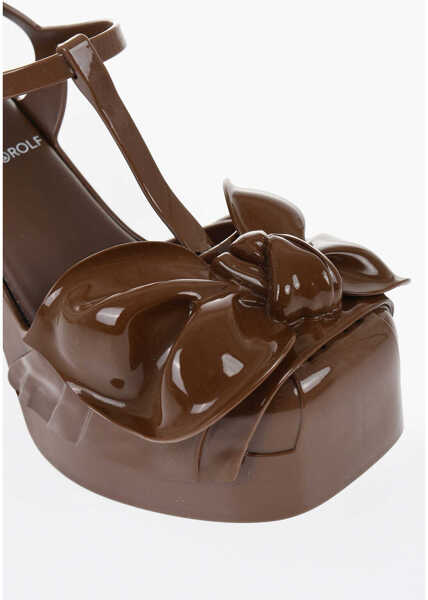 Pantofi stiletto Viktor & Rolf Melissa Pvc Party T-Strap Pumps With Block Heel 11Cm Brown Femei (BM 17158760) 4