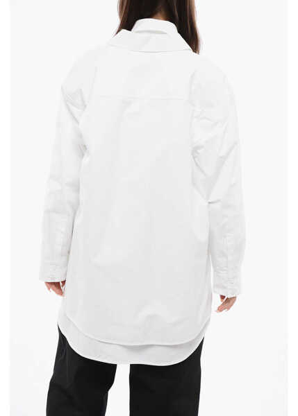 Camasi casual Jil Sander Popelin Over Shrit With Asymmetric Hem White Femei (BM 17158847) 2