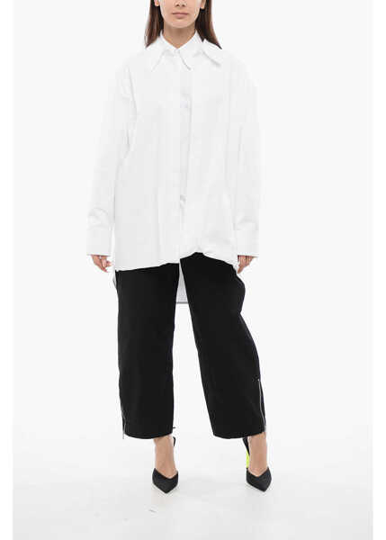 Camasi casual Jil Sander Popelin Over Shrit With Asymmetric Hem White Femei (BM 17158847) 4
