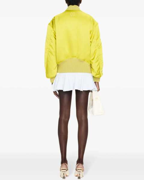 Bomber jacket Off-White Padded Duchesse Bomber Jacket With Front Zip Yellow Femei (BM 17158895) 4